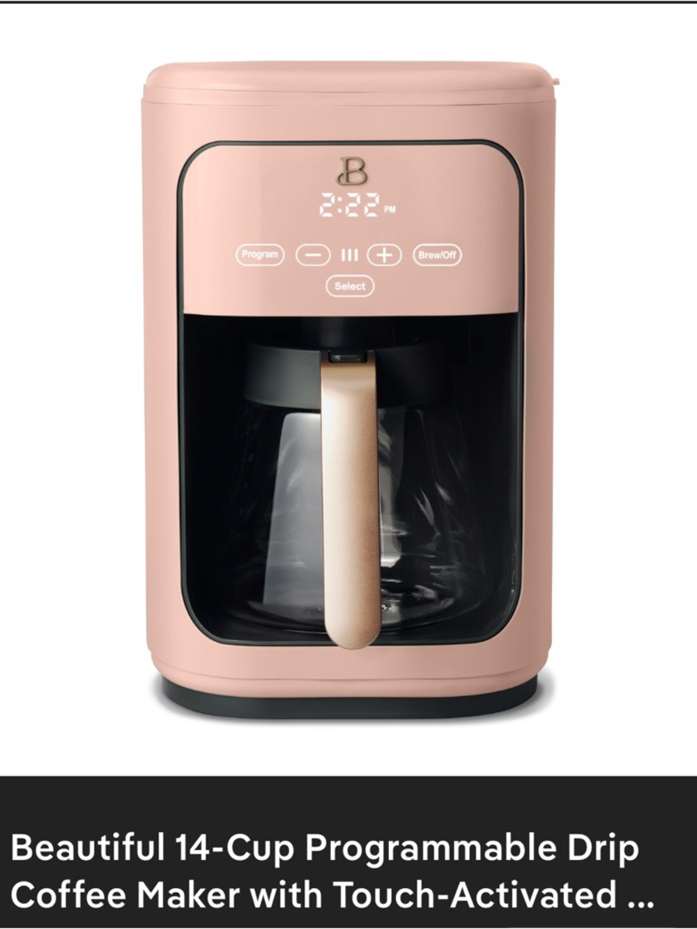 Bella 14-Cup Programmable Drip Coffee Maker - Pink